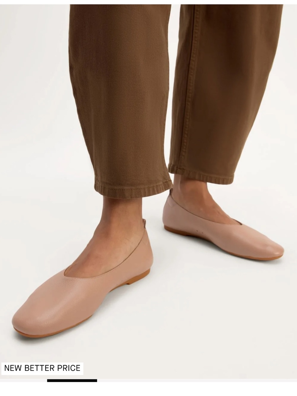 Everlane Nude Leather Ballet Flats
